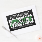 Wruiend team ADD-TEKST School Varsity Wrestler Rechthoekige Sticker (Envelop)