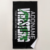 Wruiend team ADD-TEKST School Varsity Wrestler Strandlaken (Voorkant)