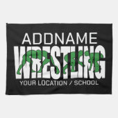 Wruiend team ADD-TEKST School Varsity Wrestler Theedoek (Horizontaal)