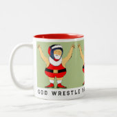 Wruiende kerstcadeaus voor Wrestler Tweekleurige Koffiemok (Links)