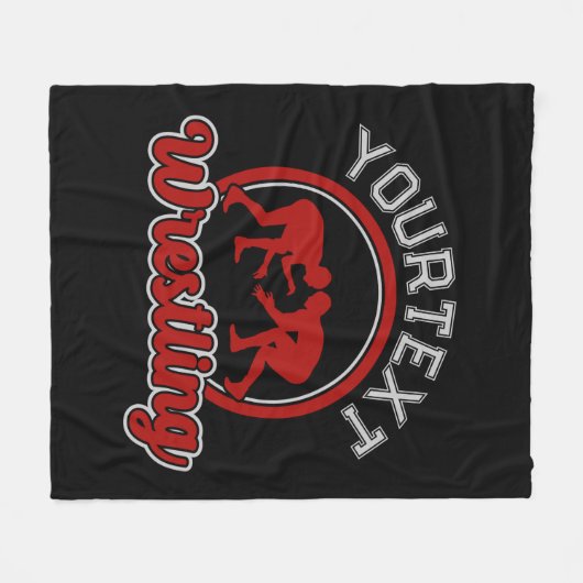 Wruing ADD NAME Grapple Champion Team Player Fleece Deken (Voorkant (Horizontaal))