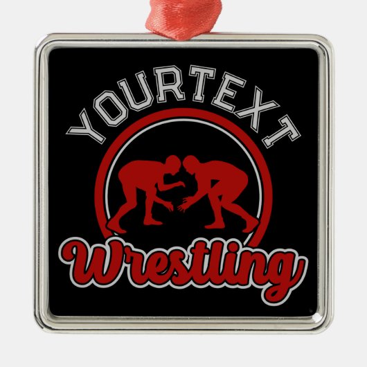 Wruing ADD NAME Grapple Champion Team Player Metalen Ornament (Voorkant)