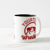 Wruing ADD NAME Grapple Champion Team Player Tweekleurige Koffiemok (Voorkant rechts)