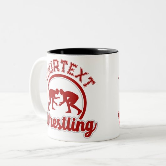 Wruing ADD NAME Grapple Champion Team Player Tweekleurige Koffiemok (Voorkant links)