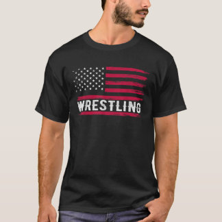 Wruing American Flag Funny Wrestle Mannen Boy T-shirt