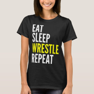 Wrukler Eat Sleep Wrestle Herhaal T-shirt