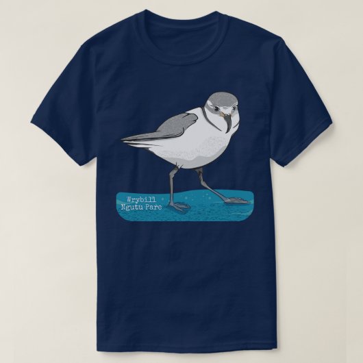 Wrybill Ngutu pare NZ vogel T-shirt (Design voorkant)