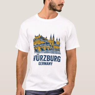 Wrzburg Skyline Oude Main Brug Duitsland T-shirt