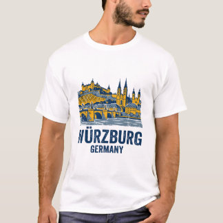 Wrzburg Skyline Oude Main Brug Duitsland T-shirt