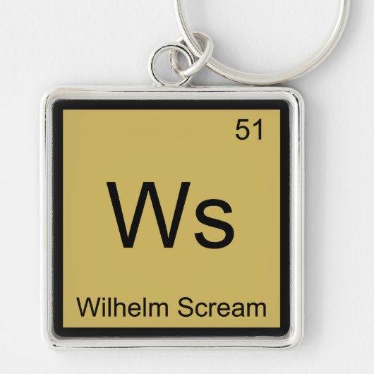Ws - Wilhelm Scream Chemie Element Symbool T-shirt Sleutelhanger (Voorkant)