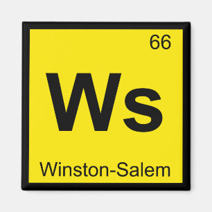 Ws - Winston-Salem North Carolina Chemistry Symbol Magneet