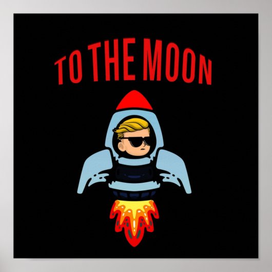 WSB NAAR MOON WallStreetBets GME AMC Poster (Voorkant)