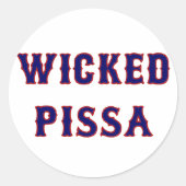 Wschop Pissa Ronde Sticker (Voorkant)