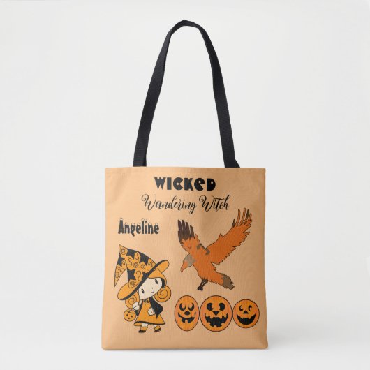 Wschopende zwerfgetuige gepersonaliseerd Halloween Tote Bag (Voorkant)