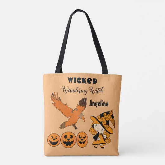 Wschopende zwerfgetuige gepersonaliseerd Halloween Tote Bag (Achterkant)