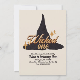 Wschopte een Halloween First Birthday Witch Pet Kaart