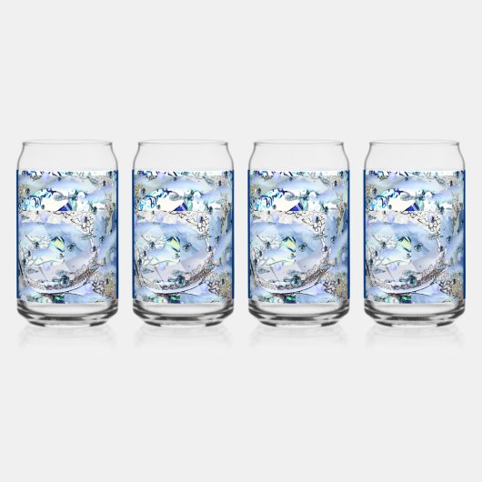 wssbx 'Blue Ice' Drinkware Set Blikvorm Glas (Voorkant)