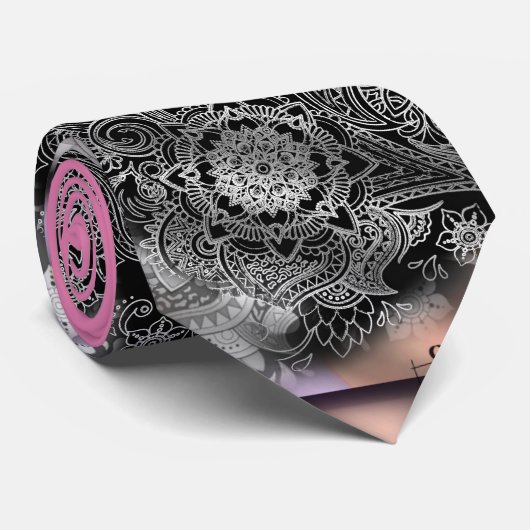 wssbx Cogs op roze Stropdas (Opgerold)