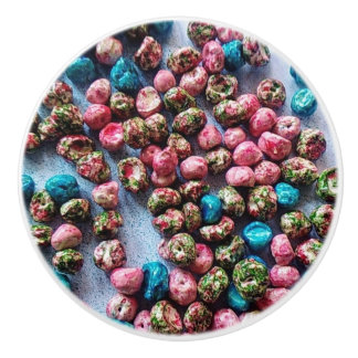 WSSBX 'Kralen in roze en blauw' Aangepaste keramis Keramische Knop