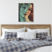 WT Benda Mooie Art Deco Lady Diptiek Canvas Afdruk (Insitu (Slaapkamer))