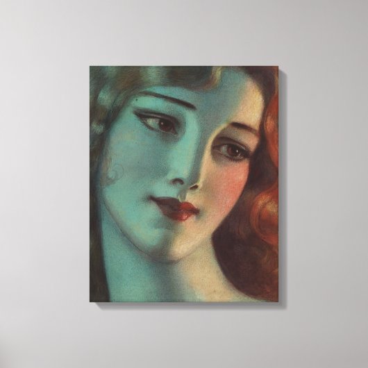 WT Benda Mooie Art Deco Lady Diptiek Canvas Afdruk (Voorkant)