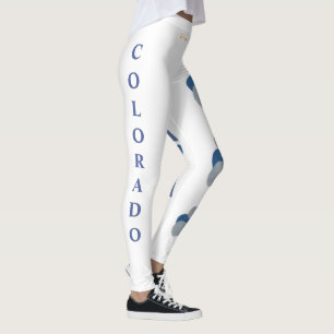 Wt. Colorado State Flower Blue Columbine Leggings