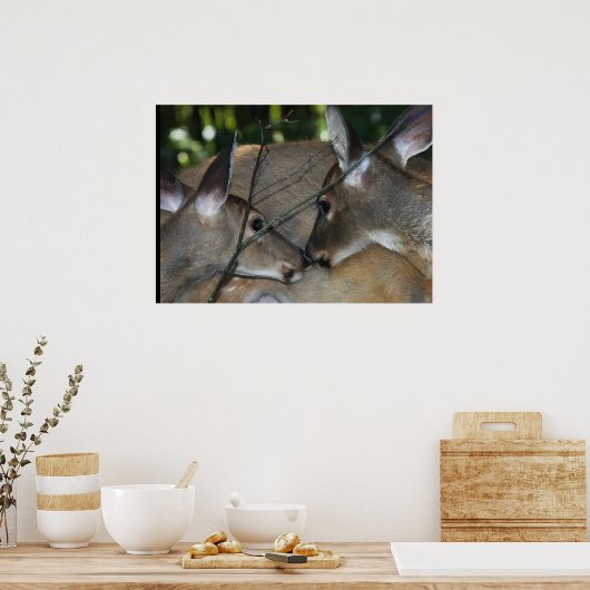 WT Herten Omhelzen Poster (Keuken)