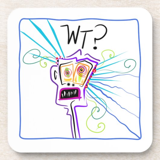 WT? WAT? EMOJI Meemogie Bier Onderzetter (Voorkant)