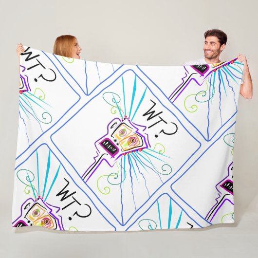 WT? WAT? EMOJI Meemogie Fleece Deken (In situ)