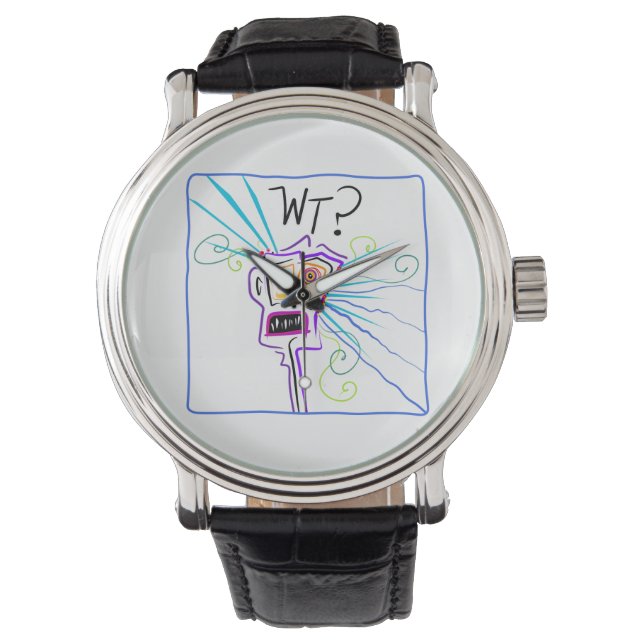 WT? WAT? EMOJI Meemogie Horloge (Voorkant)