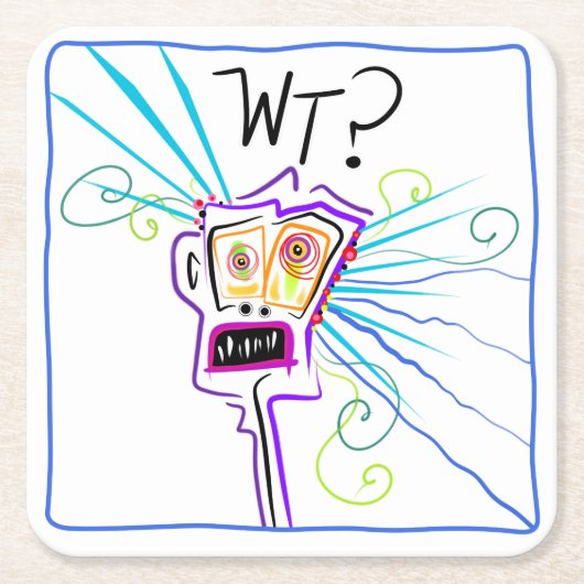 WT? WAT? EMOJI Meemogie Kartonnen Onderzetters (Voorkant)