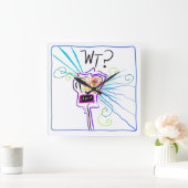 WT? WAT? EMOJI Meemogie Vierkante Klok (Huis)