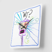 WT? WAT? EMOJI Meemogie Vierkante Klok (Hoek)