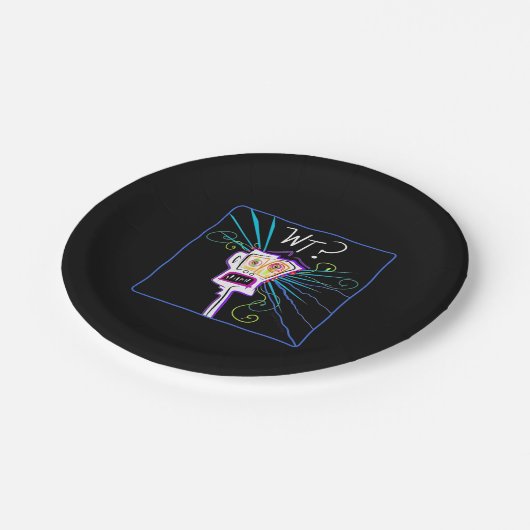 WT? - WAT IS HET? EMOJI Meemogie Papieren Bordje (Gekanteld)