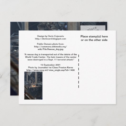 WTC6 afbeelding 2 over niet-glanzende achterzijde  Briefkaart (Voorkant / Achterkant)