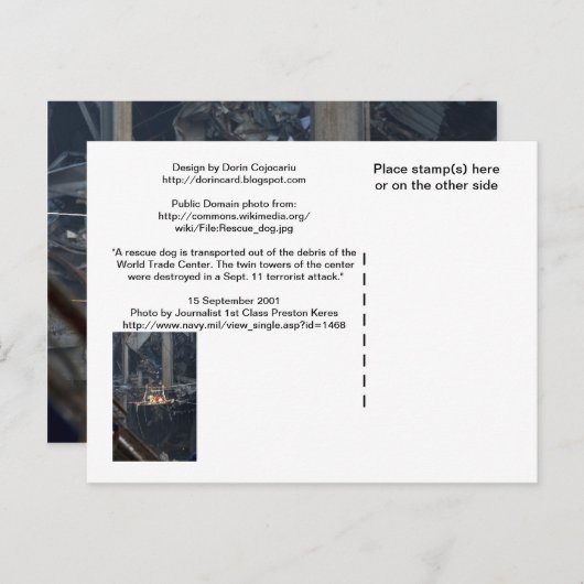 WTC6-afbeelding op niet-glanzende achterzijde van  Briefkaart (Voorkant / Achterkant)