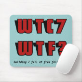 WTC 7 WTF? in het blauw Muismat (Met muis)