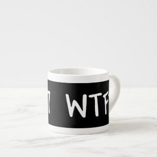 WTC 7 WTF? Witte lettertekens op zwart Espresso Kop