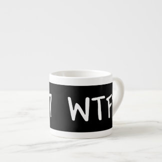 WTC 7 WTF? Witte lettertekens op zwart Espresso Kop