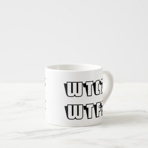 WTC 7 WTF? Zwarte Omlijning Letters Espresso Kop