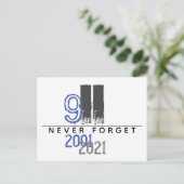 WTC 911 Grijs Nooit Vergeten 20ste Verjaardag Briefkaart (Staand voorkant)