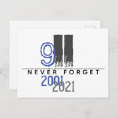 WTC 911 Grijs Nooit Vergeten 20ste Verjaardag Briefkaart (Voorkant / Achterkant)
