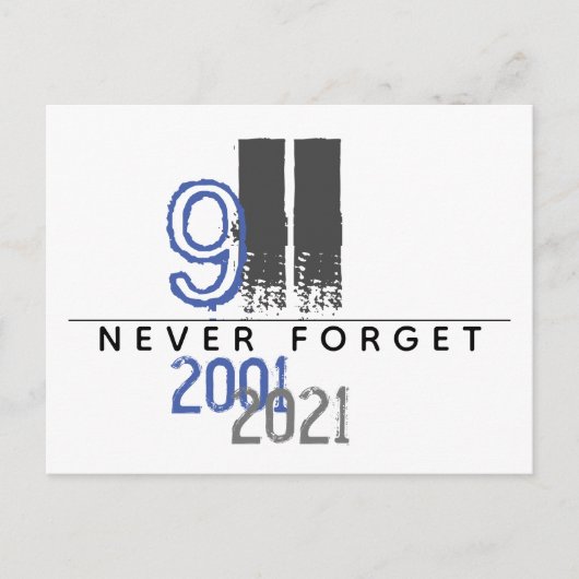 WTC 911 Grijs Nooit Vergeten 20ste Verjaardag Briefkaart (Voorkant)