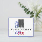 WTC 911 Patriottisch Nooit Vergeten 20e Gedenkdag Briefkaart (Staand voorkant)