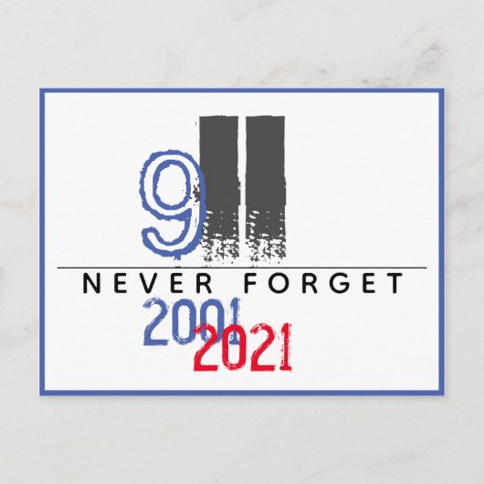 WTC 911 Patriottisch Nooit Vergeten 20e Gedenkdag Briefkaart (Voorkant)