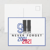 WTC 911 Patriottisch Nooit Vergeten 20ste Verjaard Briefkaart (Voorkant / Achterkant)