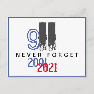 WTC 911 Patriottisch Vergeet nooit 20e Jubileum Briefkaart