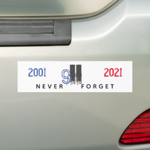 WTC 911 Patriottisch Vergeet nooit 20e Jubileum Bumpersticker