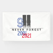 WTC 911 Patriottisch Vergeet nooit 20e Jubileum Spandoek (Horizontaal)