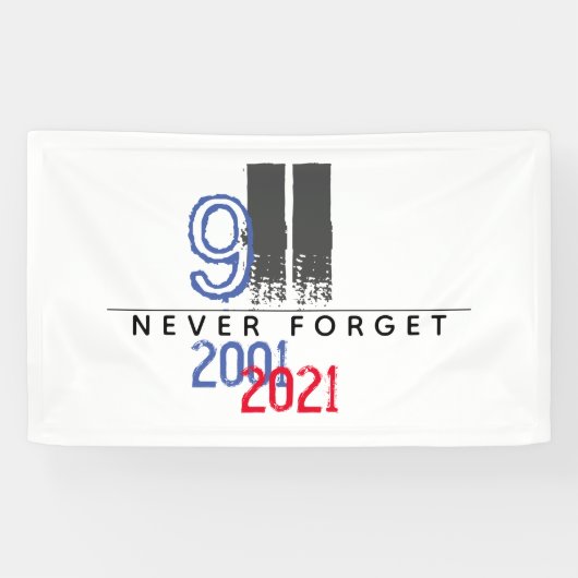 WTC 911 Patriottisch Vergeet nooit 20e Jubileum Spandoek (Horizontaal)